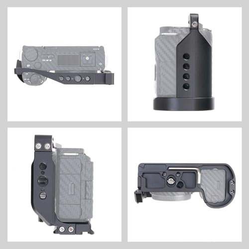 FocusFoto Camera Cage for Sony Alpha ZV-E10 II Mirrorless Camera, Video Vlogging Rig with Cold Shoe, 1/4"-20 Screw Mount, 3/8"-16 Locating Holes for Arri Grip, Quick Release Plate for Arca Tripod