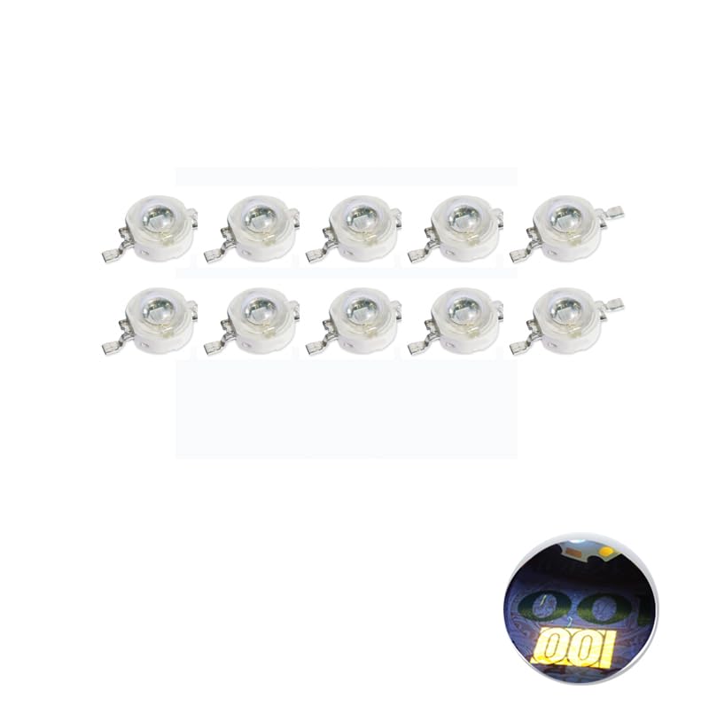 Cleiscry High Power LED Chip 3 W UV 365-370 nm DC 3.2 V -3.8 V SMD COB Light Emitter Components Diode 3 W Bulb DIY Lighting (3 W 365 nm (no PCB)) 3w 365nm (No Pcb)