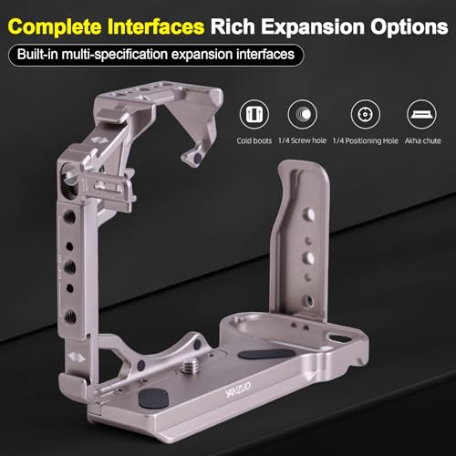 Full Camera Cage for LUMIX S5 II / S5 IIX / G9 II, Modular Rig with Dual Cold Shoes, Arca-Swiss Base & Quick Release for Video, Gimbal & Photography (Titanium) Titanium