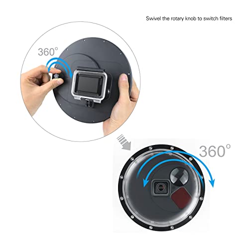 SOONSUN Underwater Dome Port for GoPro Hero 7 6 5 Black, Built-in Filters