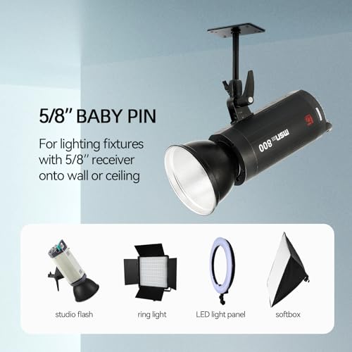 PHOCUS 6" Baby Pin Wall Plate, Wall Ceiling Mount, with 5/8" Stud Adapter