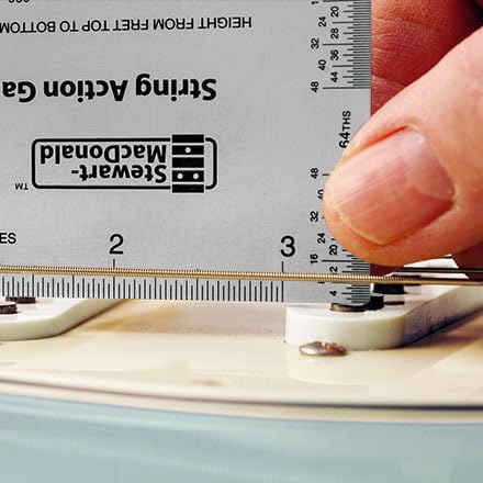 [AUSTRALIA] - StewMac String Action Gauge And Ruler, Inches, Stainless Steel - Designed by StewMac, The Original measuring tool for acoustic and electric guitar, and bass setup 