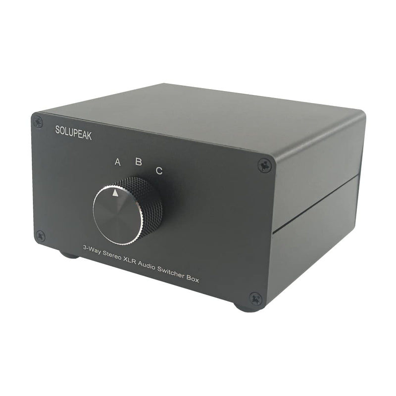 [AUSTRALIA] - 3-Way XLR Stereo Audio Switch box, Balanced Audio Converter, Passive Signal Source Audio Input Selector Switcher splitter box 3 in 1 OUT (X301) 3-IN-1-OUT 