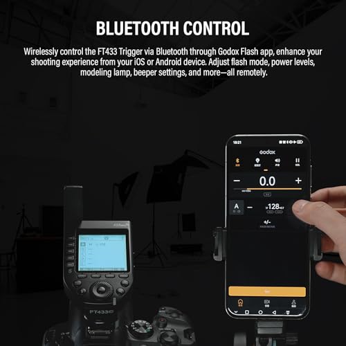 Godox FT433-S TTL Wireless Flash Trigger for Sony Camera, 433MHz 2 in 1 Flash Transmitter 32 Channels with Reciever 1/8000s HSS TTL TCM Function for Godox AD200Pro II AD600Pro II AD600BM II (FT433-S)