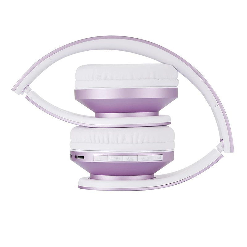 PowerLocus Rose Gold Bluetooth Headphones with White/Purple Bluetooth Headphones