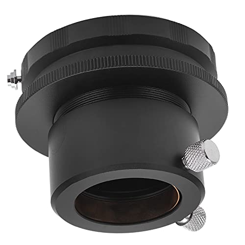 F Lens Mount to 1.25in Eyepiece Adapter, Anodic Oxidation Macro Lens Adapter Durable Manual Focus Black for Camera