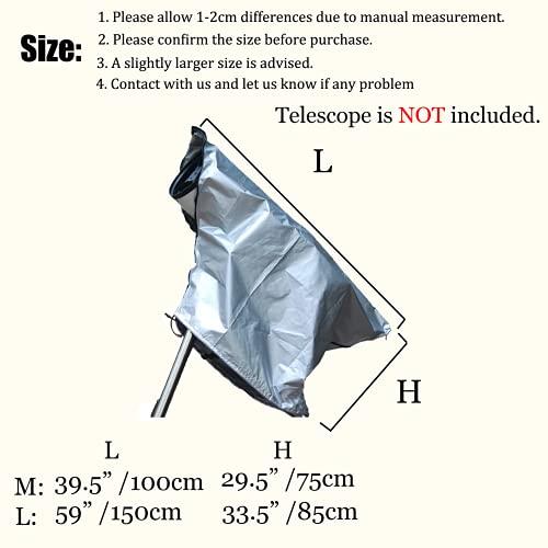 J&C Telescope Cover 420D Silver Outdoor Scope Cover Waterproof DSLR Camera Rain Covers Rain Resistant Patio Telescope Covers Dustproof UV Resistant Silver- 39x29inch