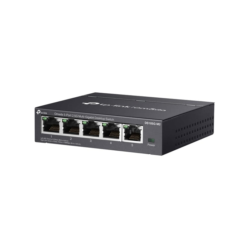 Omada DS105G-M2, 5 Port 2.5G Multi-Gig Unmanaged Switch | 25Gbps Switching Capacity, Silent Fanless Operation, Ideal for Gaming, 4K Video, NAS & WiFi 6