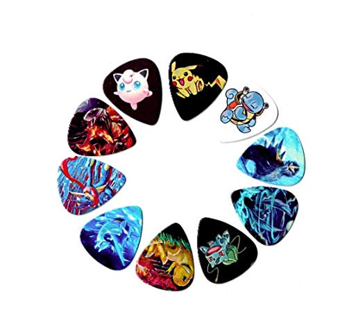 [AUSTRALIA] - Pokiemun Guitar Picks (10 medium picks in a packet) - Includes Pika'chu and many other cute characters 