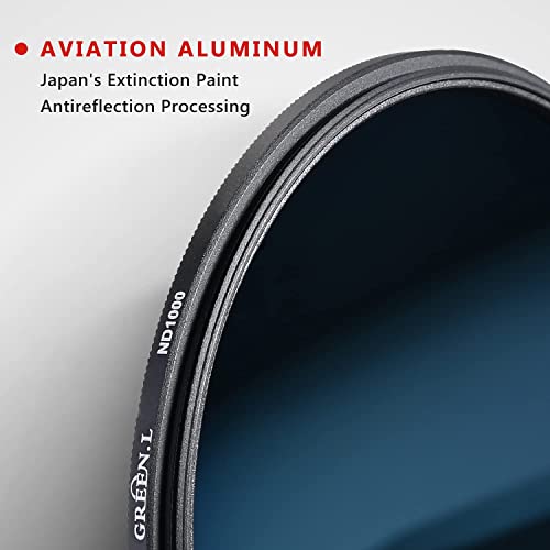 GREEN.L 67mm ND1000 Filter, Slim 10-Stop Fixed Neutral Density 67mm ND Filter for Long Exposure Photography