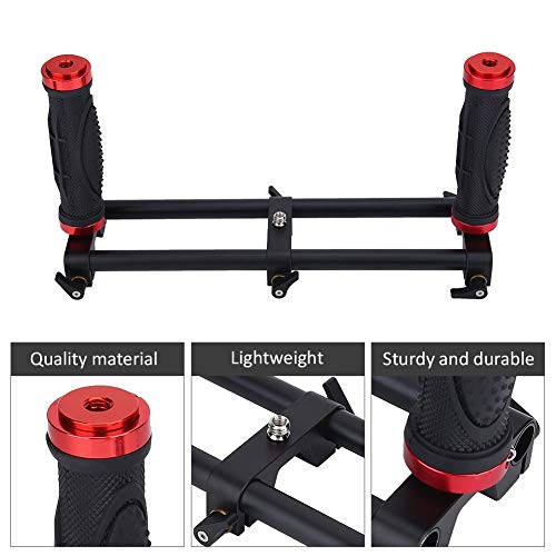 Dual Grip Handheld Stabilizer, Camera Dual Grip Extender Handle Gimbal Stabilizer Rig with 1/4'' Screws and 3/8" Screws for for Feiyu for Moza