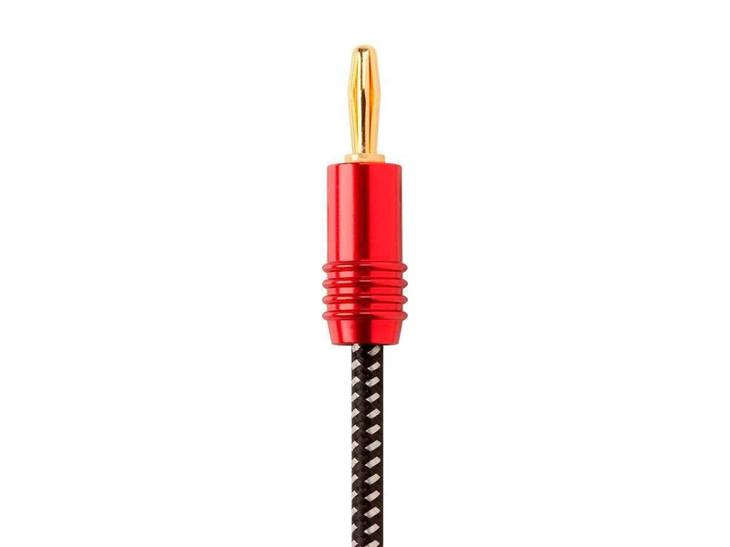 Monoprice Premium Braided Speaker Wire 14AWG - With Gold Plated Banana Plug Connectors - Affinity Series, 2 Pack, 6 Feet