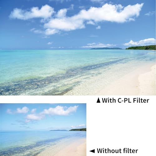 Kenko Camera Lens Effect Filter Smart C-PL 82mm, for Landscape, Adjust Contrast and Saturation, Removes Diffuse Reflection of Light, Low-Profile, 382950