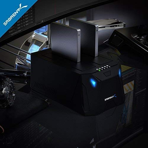 Sabrent USB 3.0 to SATA I/II/III Dual Bay External Hard Drive Docking Station + 2.5-Inch SATA to USB 3.0 Tool-Free Clear External Hard Drive Enclosure