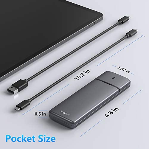 M.2 NVMe SATA SSD Enclosure Adapter Tool-Free, USB 3.2 Gen2 10Gbps External NVMe to USB PCI-E 6Gbps SATA M-Key / B+M Key, NVMe Reader Support UASP Trim for SSDs 2230/2242/2260/2280 SKUD0501-US