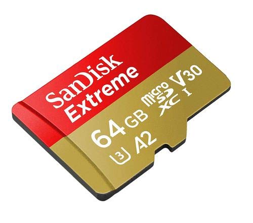 SanDisk Extreme V30 A2 64GB MicroSD Memory Card for DJI Mavic Mini 2 Drone Class 10 4K SDXC Bundle with (1) Everything But Stromboli Micro Card Reader