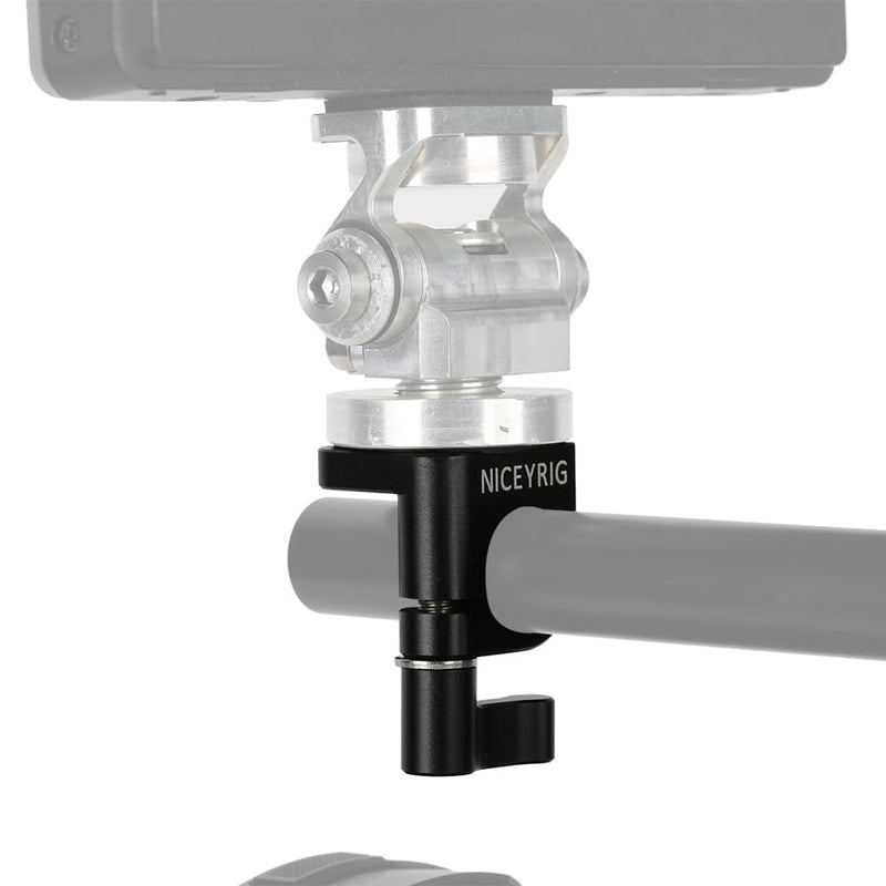 NICEYRIG 15mm Single Rod Clamp to Cold Shoe Adapter, DSLR Camera Rig Rail Block for Monitor Mount LED Light Microphone - 426