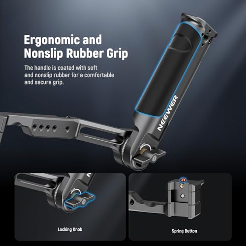 NEEWER RS4 RS3 Adjustable Gimbal Sling Handle Grip with NATO Rail, Compatible with DJI RS4 RS4Pro RS3 RS3Pro RS3Mini RS2 RSC2 Ronin-S Ronin-SC for Low Angle Shot, Max Load 13.2lb, ST49 ST49 w NATO Rail