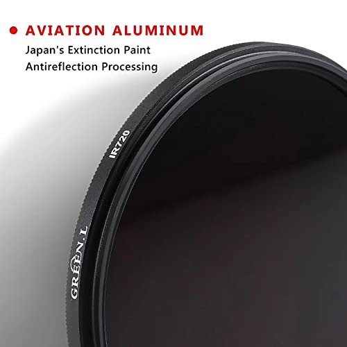 GREEN.L 49mm Infrared Filter, 49mm IR 950nm (R95) Filter for Camera Lens