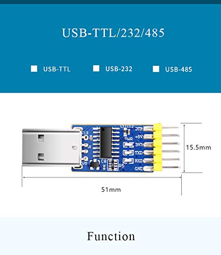 WitMotion USB-UART Converter 3-in-1 Multifunctional(USB to TTL/ USB to RS232/ USB to RS485) 3.3-5V Serial Adapter, with CH340 chip Compatible with Windows 7,8,Linux,Arduino for Development Projects