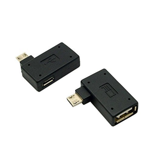 CY Micro OTG Adapter 2 Pack USB 2.0 Micro USB Male to USB Female OTG Adapter 1piece left+1piece right