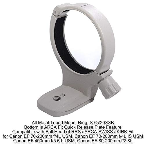 Lens Tripod Mount Ring for Canon EF 70-200mm f/4L (IS) USM, EF 400mm f/5.6 L USM, EF 80-200mm f/2.8L, Lens Collar Support Bracket with AS Fit Quick Release Plate for Tripod Ball Head of ARCA-SWISS Fit