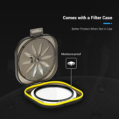 JJC 62mm Black Diffusion 1/2 Filter, Mist Cinematic Filter for Camera Lens