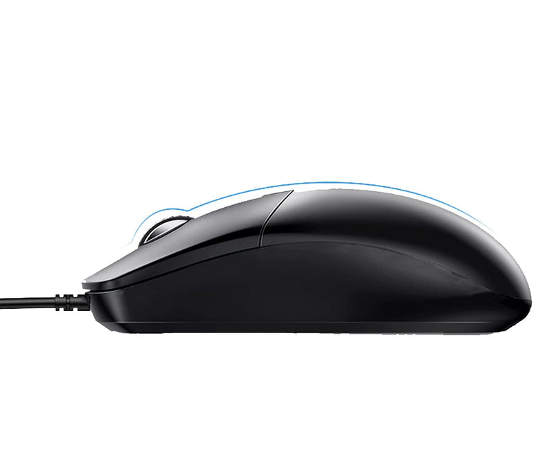 Leegicst Wired Optical Computer Mouse - M102 3-Button USB Corded Computer Mice for Computers laptops Chromebook MacBook PC Computer (Black) Black