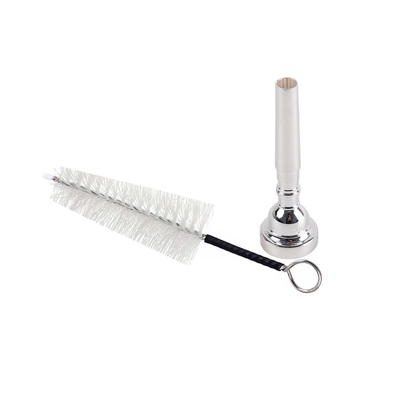 Trumpet Mouthpiece 5C Silver Metal Bb Trumpeta Mouthpiece with brush for Yamaha or Bach Trumpet (silver-5C) silver-5C