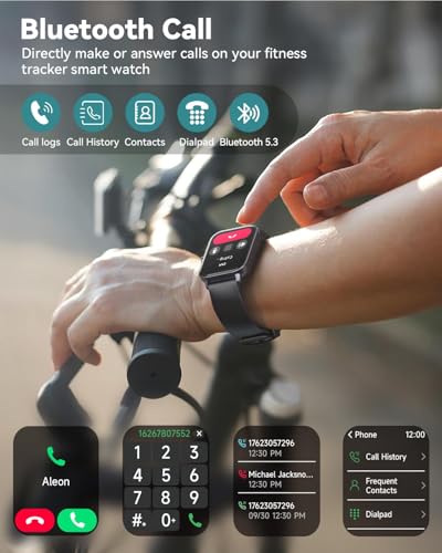 Smartwatch for Women Men with Extra Black Nylon Watch Band Replacement