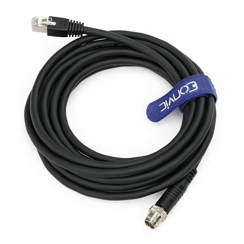 M12 X-Code Ethernet TAIYO High-Flex Cognex Camera Network Cables 5M Black