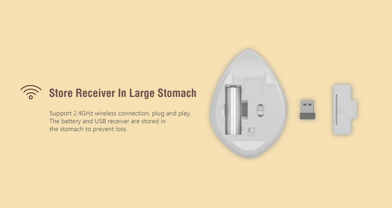 2.4GHz Wireless Mouse Cute Hamster Shape Less Noice Portable Mobile Optical 1200DPI USB Mice Cordless Mouse for PC Laptop Computer Notebook MacBook Kids Girl Gift (Gray) Gray