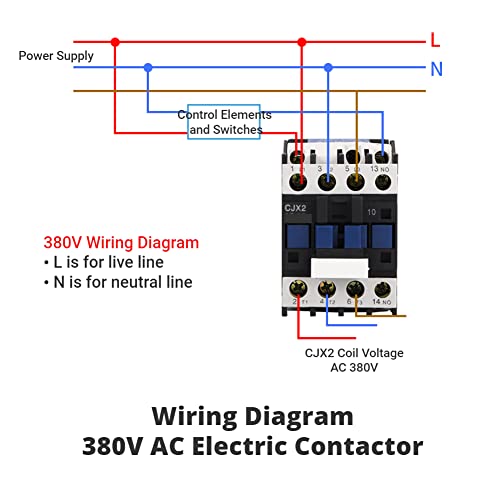 3-Pin Contactor CJX2-1810 24/36/48/110 / 380V AC Rail Coil (380V AC)