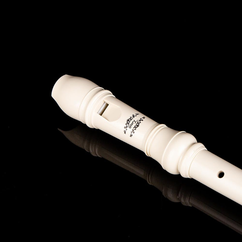 Glory Soprano Recorder Instrument for Beginner, German Fingering C Key Recorder Instrument,Beige Beige
