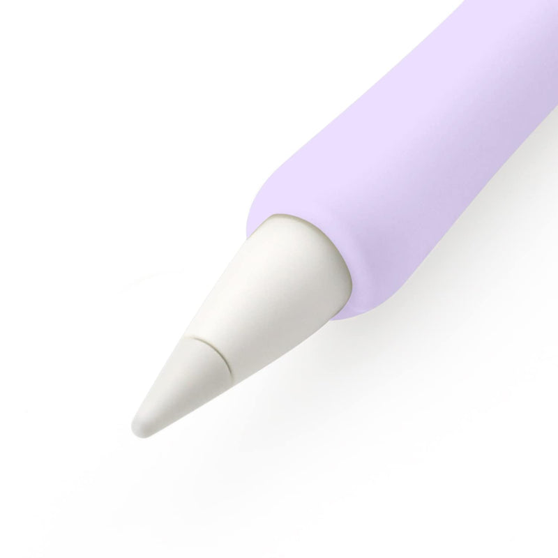 ProElife 2-Pack Ergonomics Grip Holder Silicone Protective Sleeve Cover for Apple Pencil 2nd 2021 & 1st Generation iPad Pro 11'' 12.9'' 2021/2020/2018 Stylus Accessories Kits (Pink/Purple) Pink/Purple