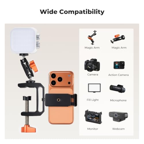 K&F CONCEPT Desk C-Clamp Mount, Aluminum Desk Mount Holder C-Clamp (2-pack)