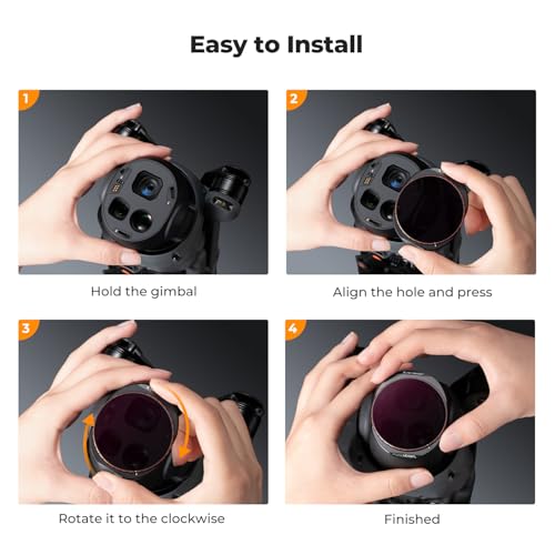 K&F CONCEPT 4 Pack ND/PL Filter Set Compatible with DJI Mavic 4 Pro ND8&PL+ND16&PL+ND32&PL+ND64&PL