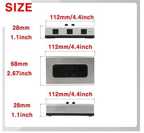 [AUSTRALIA] - 2PORT RJ11 RJ12 Manual Sharing Telephone Switch Box Phone selector 