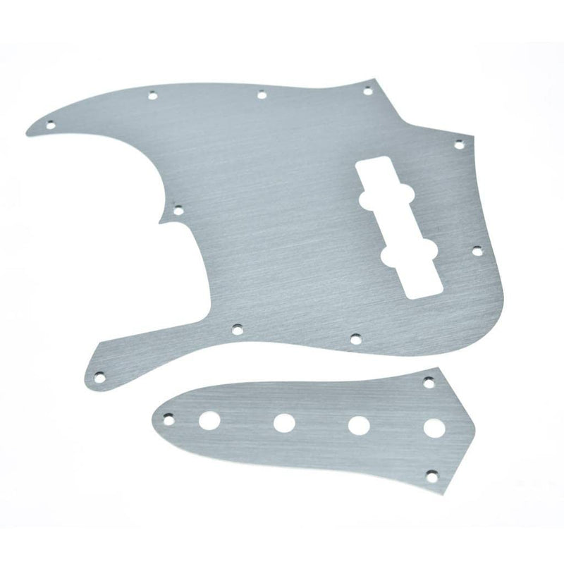 [AUSTRALIA] - KAISH Aluminum Anodized 4 String Jazz J Bass Pickguard with Metal JB Control Plate and Screws for American/Mexican FD Jazz Bass Silver Pickguard with Control Plate Silver-2 