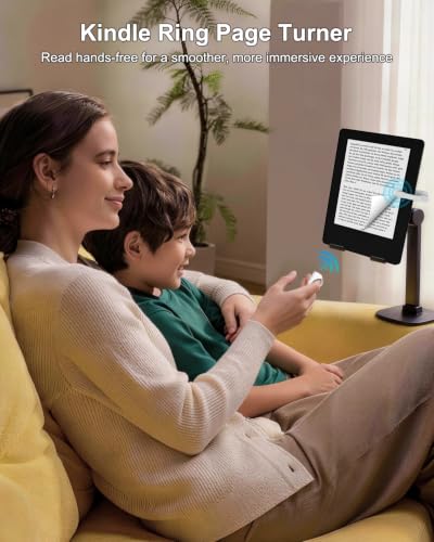 Multi-Function Bluetooth Page Turner TikTok Scrolling Ring Ideal for E-Readers/TikTok Videos/Camera Recording Compatible with Kindle/Kobo/iOS/Android (White) White