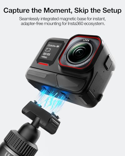 llano 16" Magnetic Action Camera Tripod + 30W Fast Charger Hub with 3 Replacement Batteries Bundle, Portable Selfie Stick and Triple Slot PD Charging Case for Insta360 Ace Pro 2/Ace Pro, Black