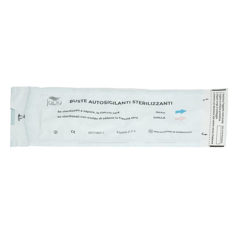 JaDy - Self Sealing Sterilization Bags | Suitable for Professional Use | Pack of 200 | Size 90 x 260 mm Clear Medium Plastic