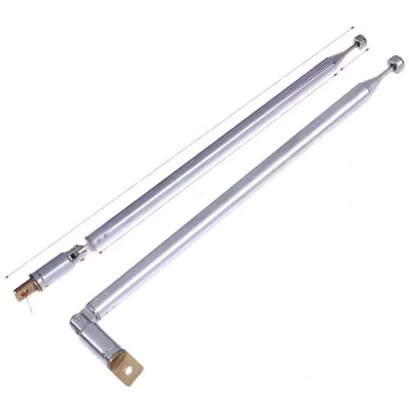 AM FM Radio Universal Antenna,64cm 25" Length 4-Sections Stainless Steel Radio Antenna for AM FM Radio Receiver TV and More 4pcs Silver. 4T-64-4PCS