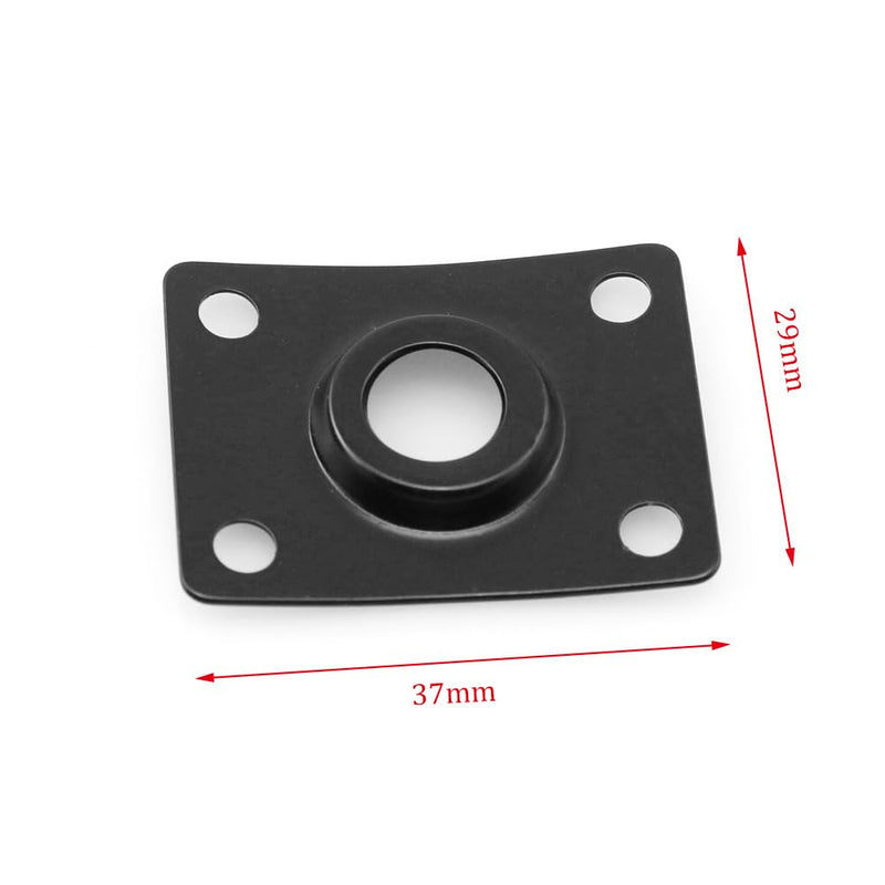 1 Set Instrument Audio Jack Rectangular Metal Socket Iron Plate Guitar Pickup Output Jack Plate with 4 Screws for Electric Guitar Electric Bass Bent Jack Plate Black