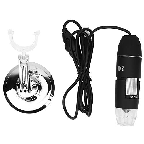 [AUSTRALIA] - USB Digital Microscope 600X with 8 LED Lights Metal Stand Mini Camera for Android 7/8/10 Kids Students Science Projects 