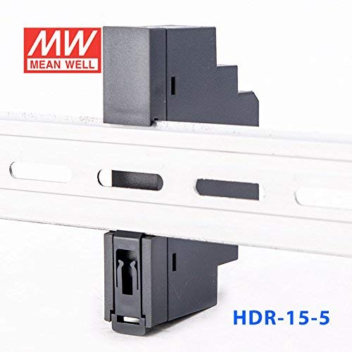 MEAN WELL HDR-15-5 Ultra Slim Step-Shape 1SU DIN Rail Power Supply, 5V 2.4A 12W