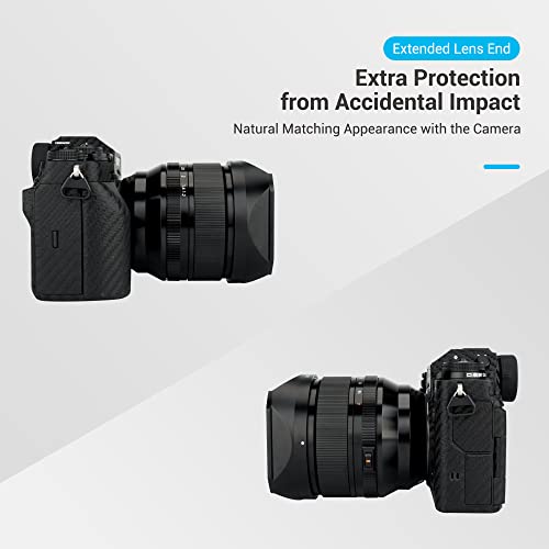 JJC Metal Square Lens Hood with a Hood Cap for Fujifilm XF 56mm F1.2 R WR Lens on Fuji X-T5 X-T4 X-T3 X-T2 X-E4 X-E3 X-E2 X-HS2 X-H2 X-H1 X-T30 II X-T30II X-T30 X-T20 X-T10 X-T200 X-T100 X-S10 Black