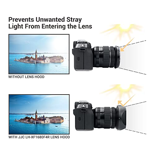 JJC Metal Square Lens Hood Shade for Fujifilm XF 16-80mm f/4 R OIS WR Lens For Fuji XF 16-80mm F4, XF 16-55mm F2.8 II Lens