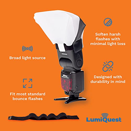LumiQuest Ultrasoft Frosted Photography Lighting Diffuser, Compact Modifier with UltraStrap, Camera Lighting, Universal Portable Studio Lights for External Camera Flashes, Photo Light, Black