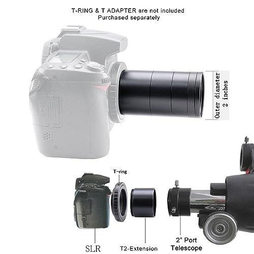 M48 2-Inch Telescope Extension Tube Kit, M48x0.75, 7-Piece Extension Tube Set – 2" / 7-Piece